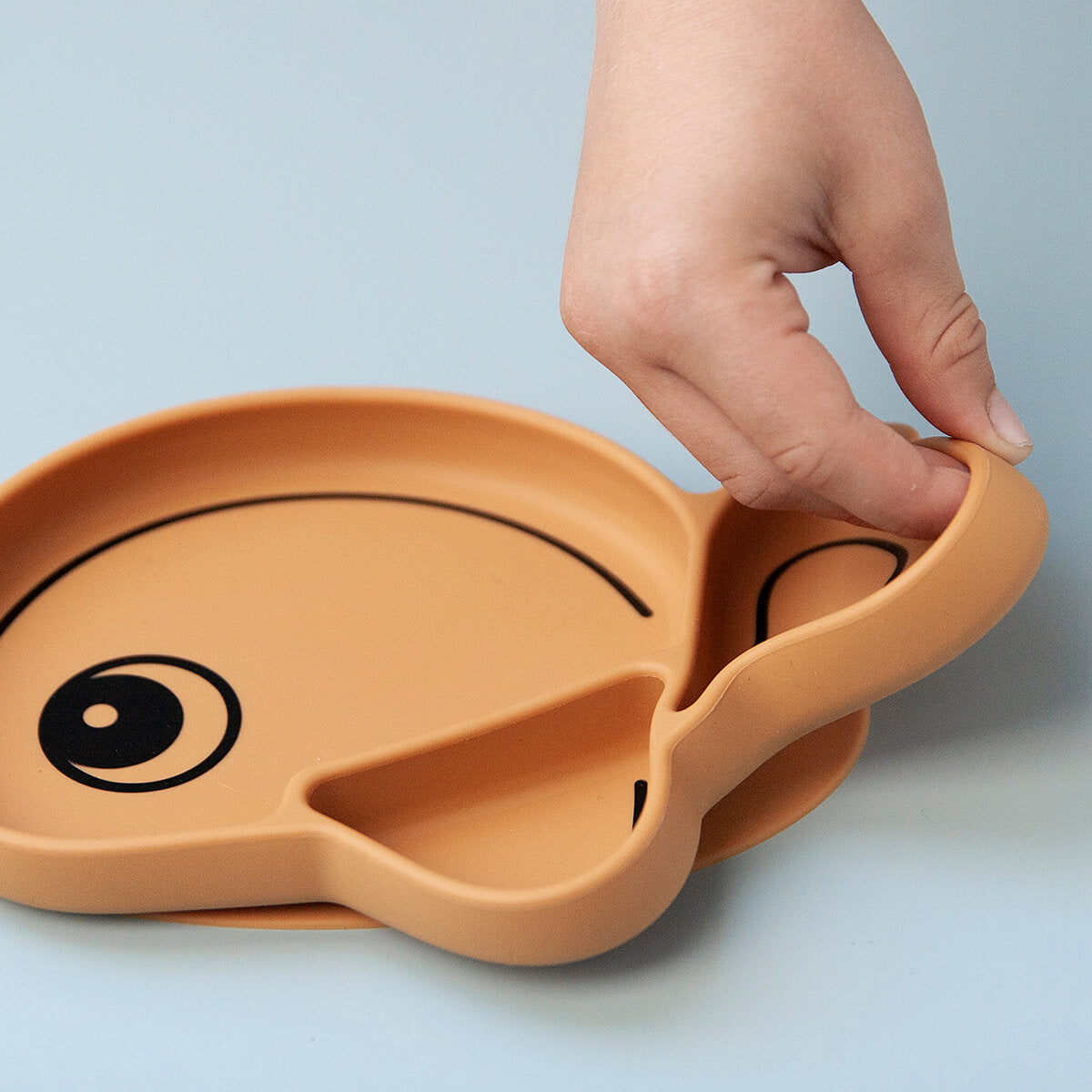 Silicone Stick & Stay plate - Wally - Mustard